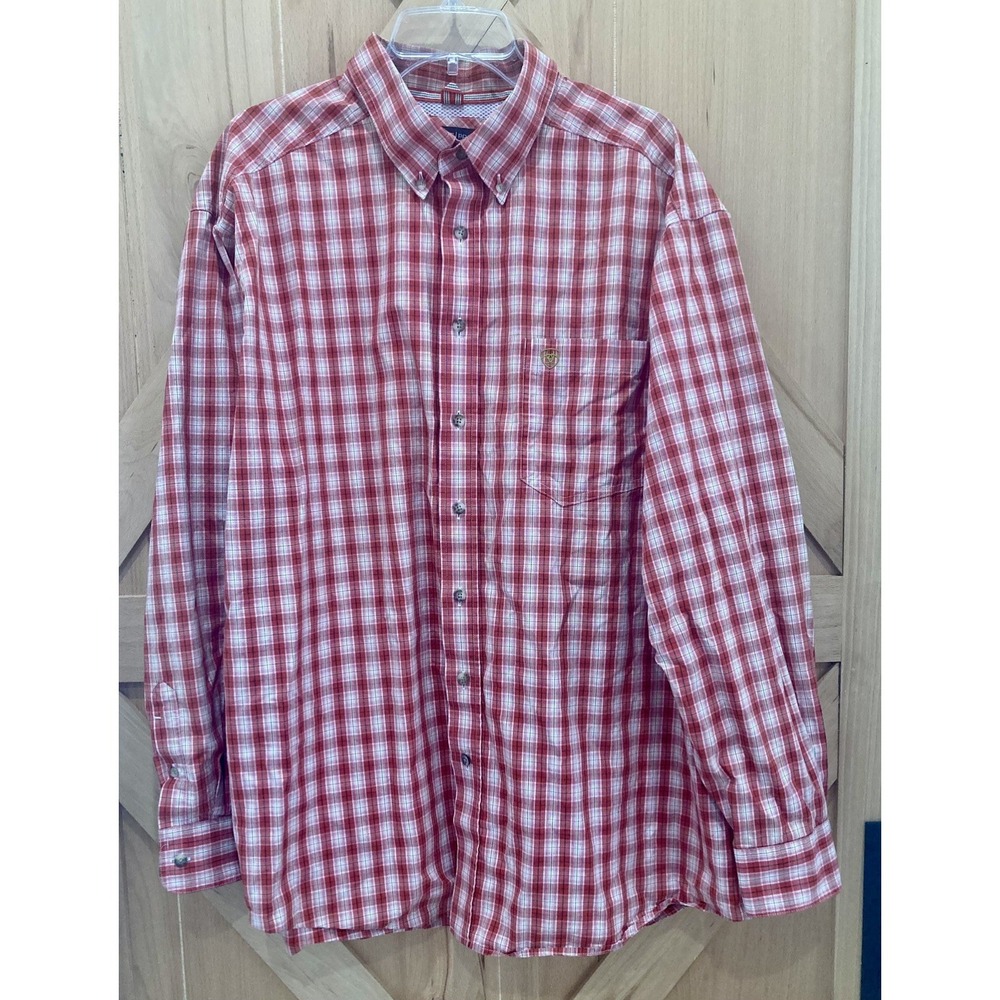 Ariat Shirt Mens XXL Red Blue Pro Series Button Down Long Sleeve Western Mesh